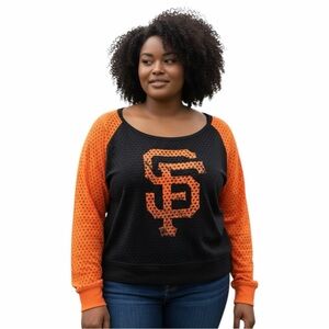 SF Giants Mesh Raglan Scoop Neck Top - G-III 4Her by Carl Banks - 2XL